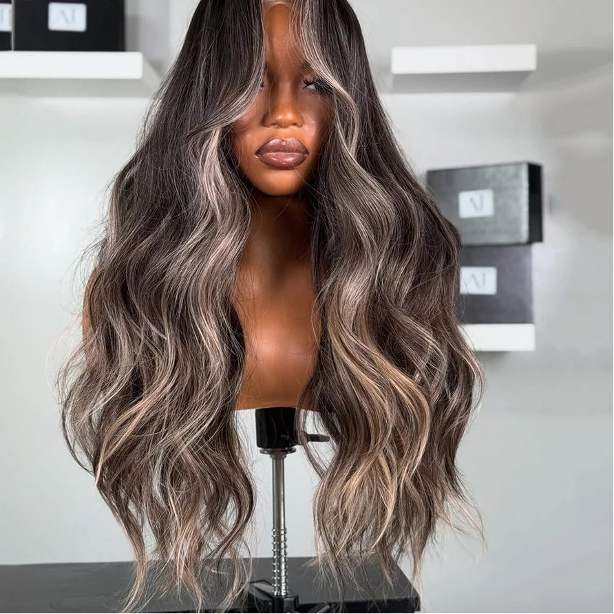 Body Wave Highlight Blonde Black wig