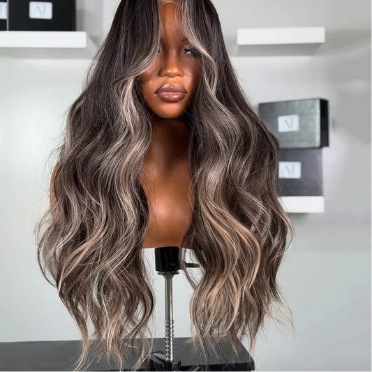 Body Wave Highlight Blonde Black wig
