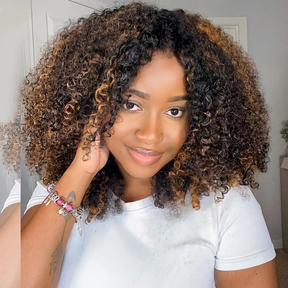 Short Curly Ombre Highlights