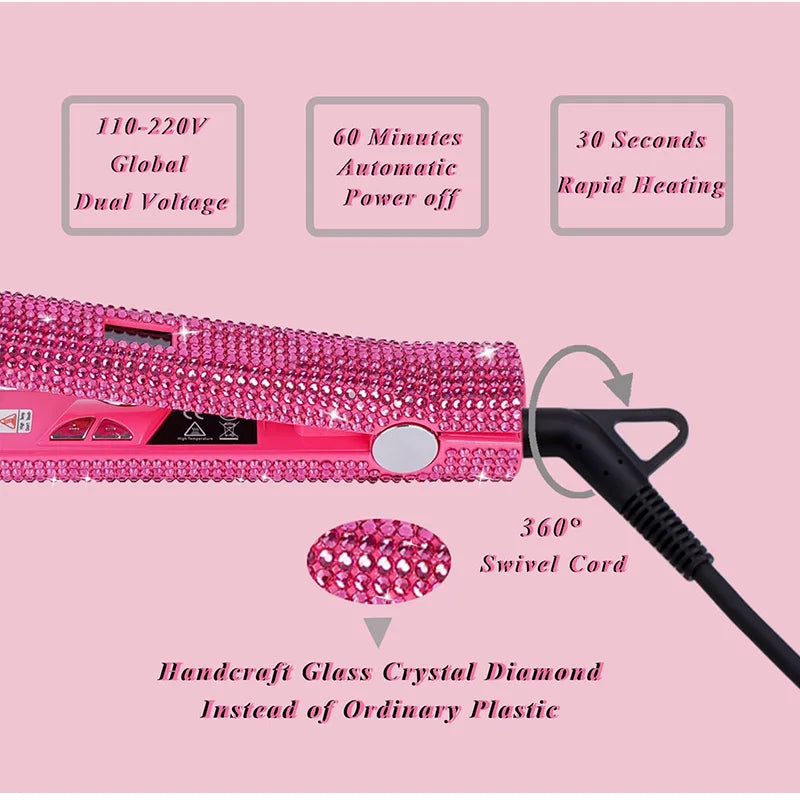 Flat Iron 1 inch Rhinestone