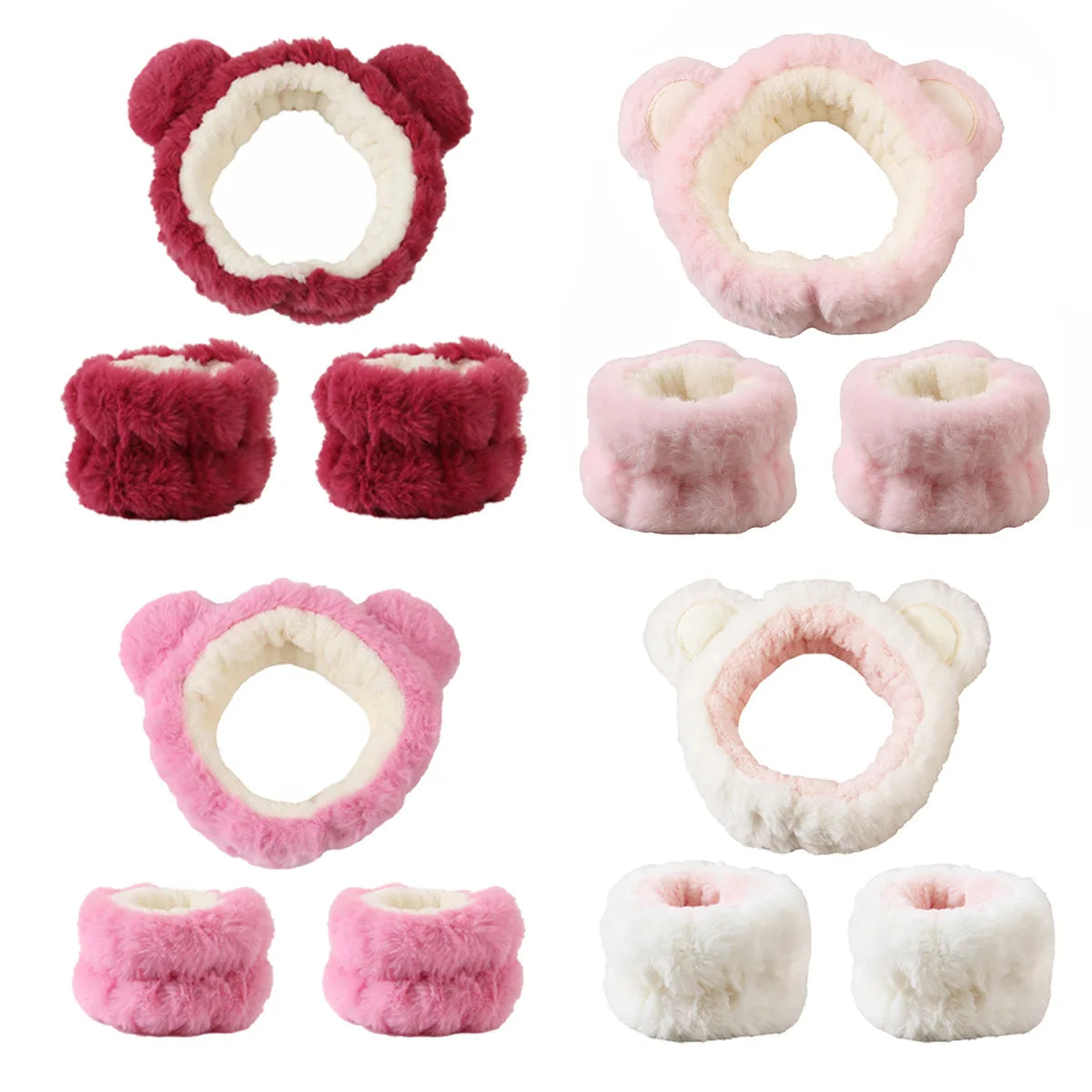 3pcs Cute Bear Headband Set