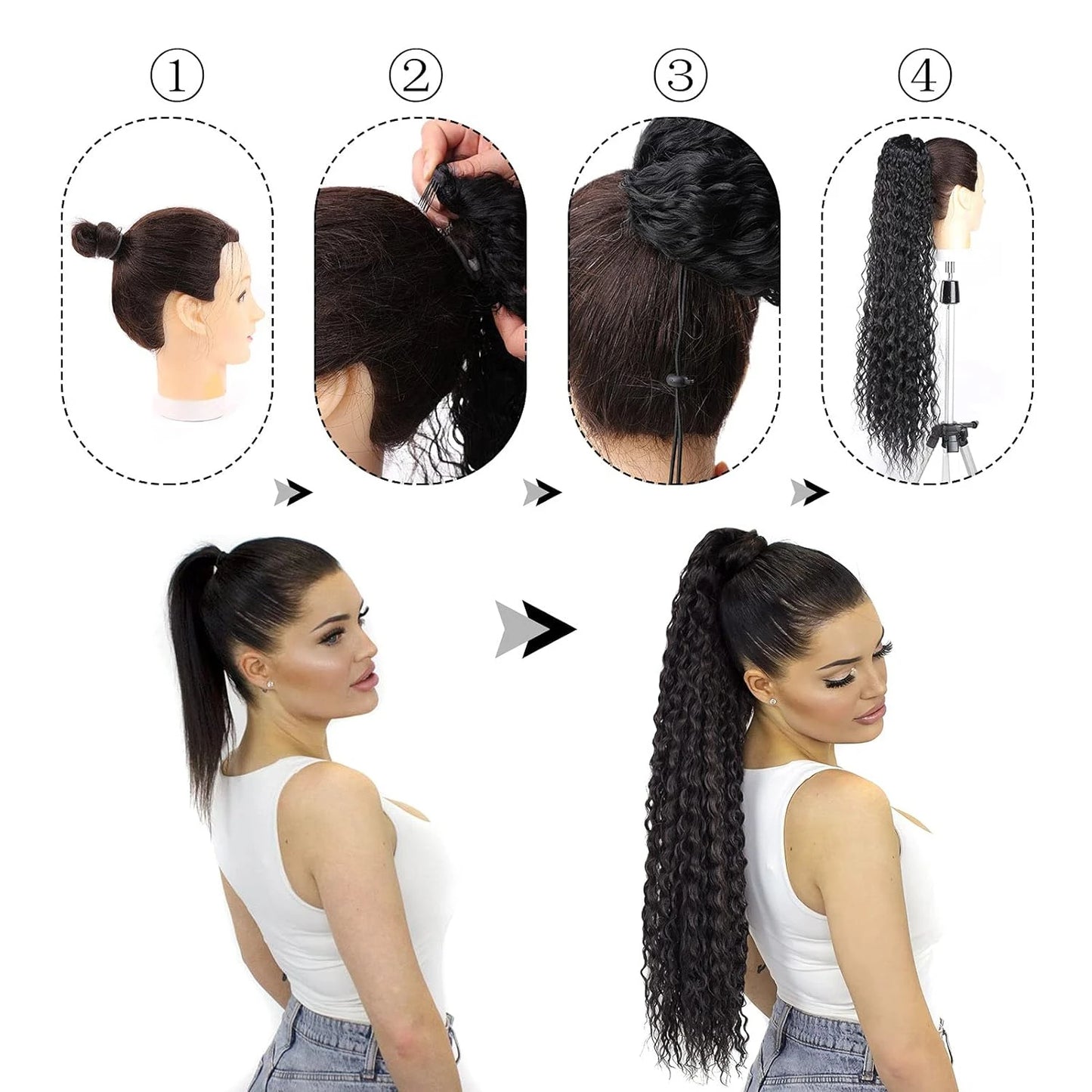 Deep Wave Drawstring Ponytail