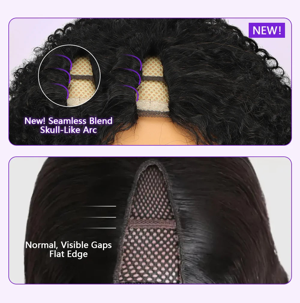 V Part Wig Human Hair 12A
