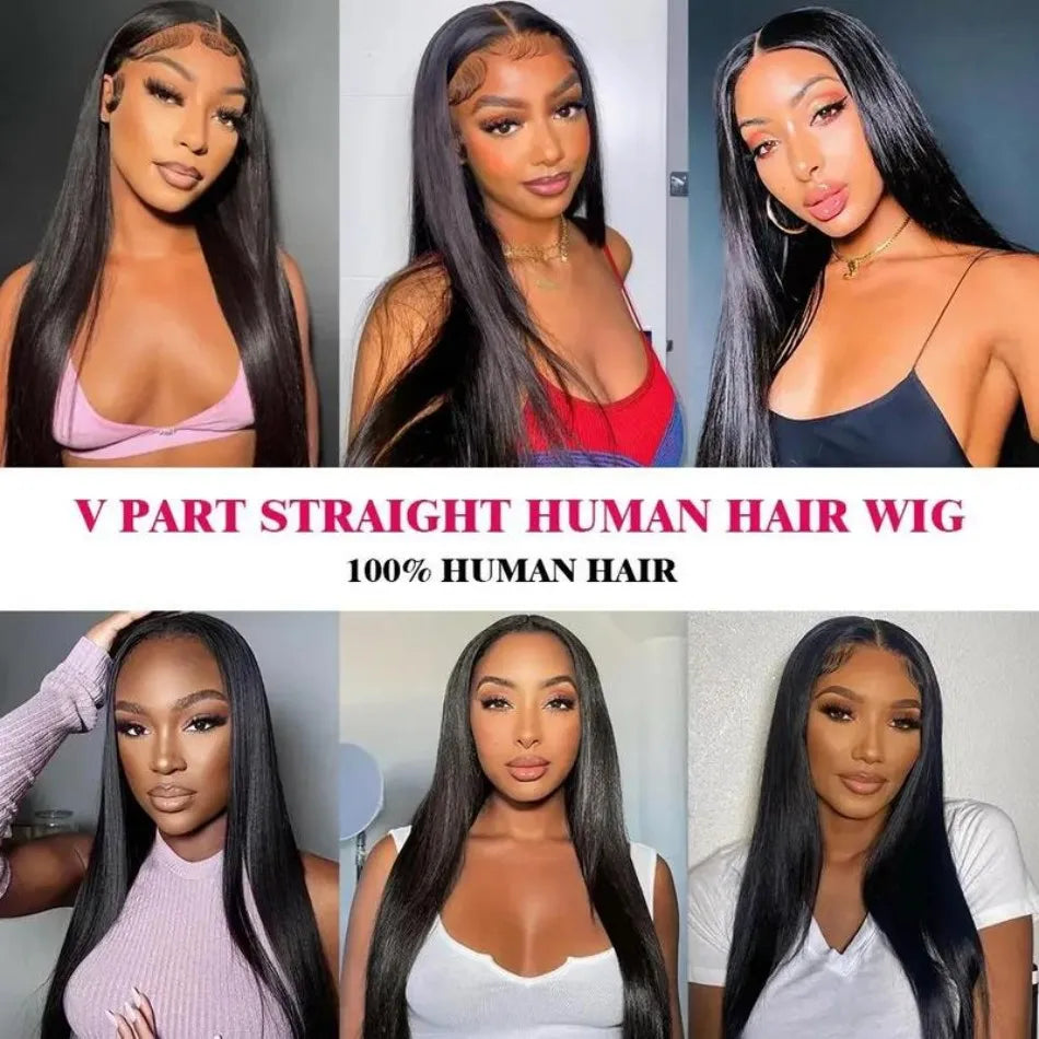 V Part Wigs Human Hair