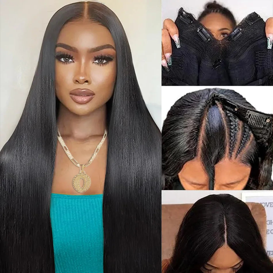 V Part Wigs Human Hair