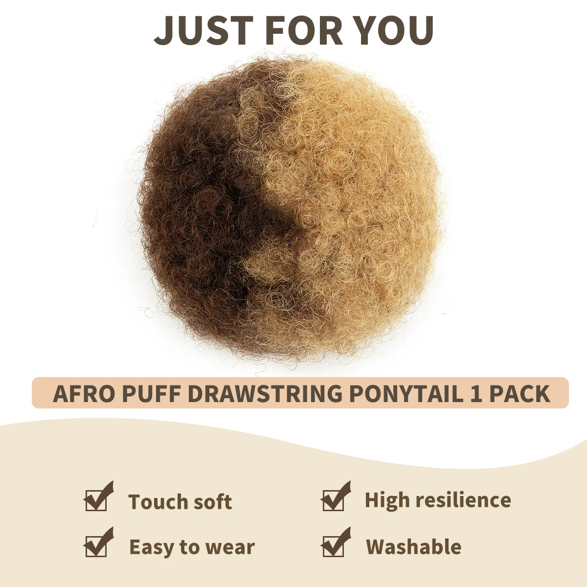 Ponytail Kinky Curly Afro Puff Drawstring