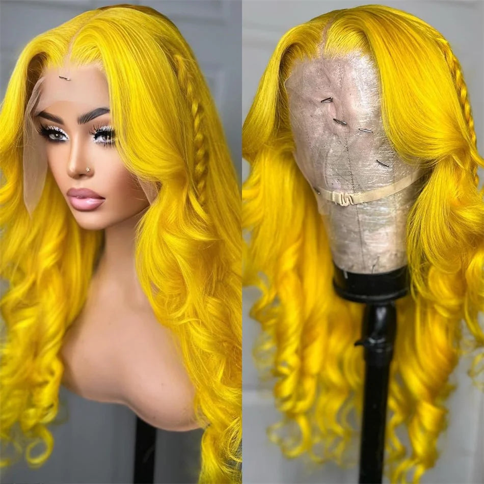 Light Yellow Human Hair wavy