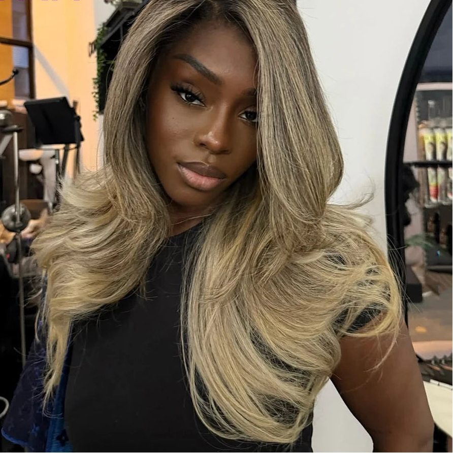 Soft Ombre Ash With Dark Roots