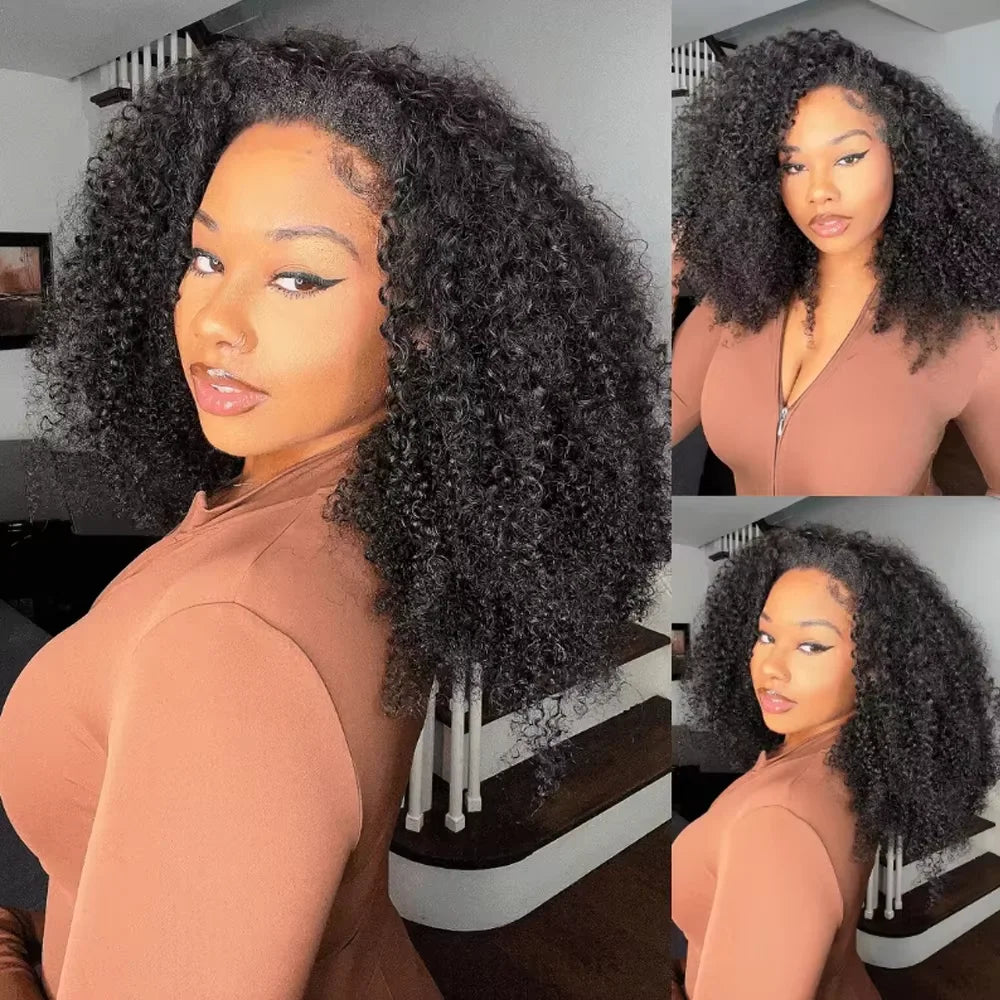 Curly Half Wig Human Hair