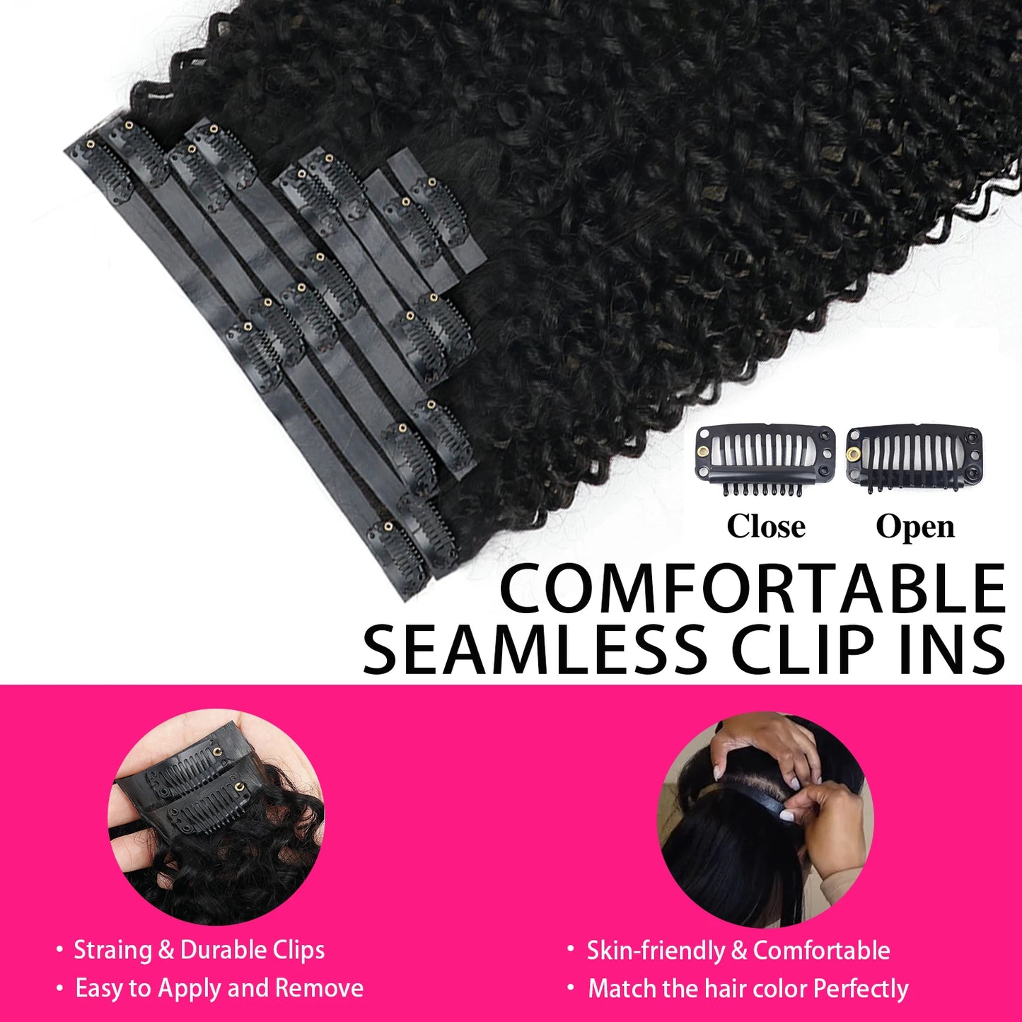 Clip in Hair Extensions Curly Wave