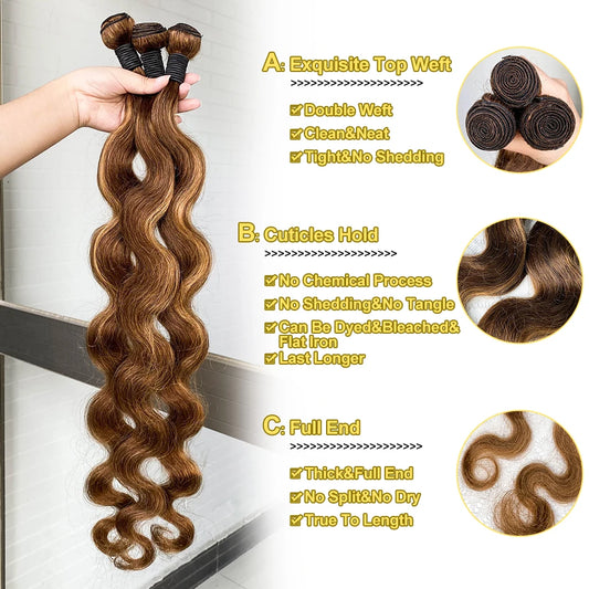 Highlight Honey Blonde Body Wave