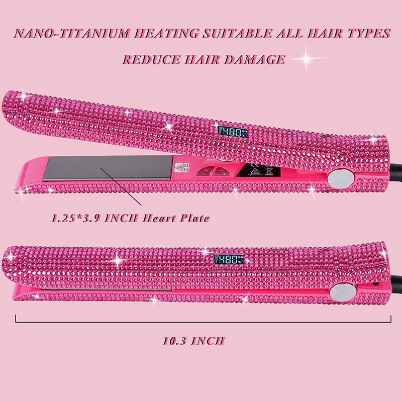 Flat Iron 1 inch Rhinestone