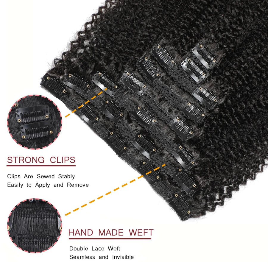 Afro Kinky Curly Clip In Human hair