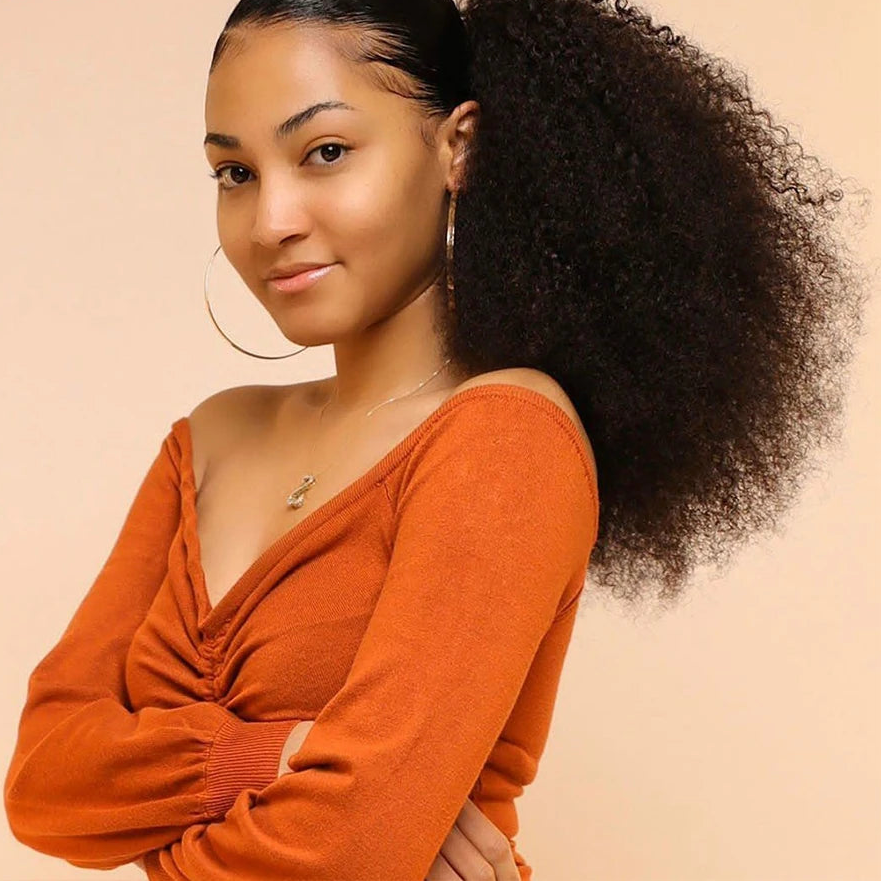 Afro Kinky Curly Drawstring Ponytail Human Hair