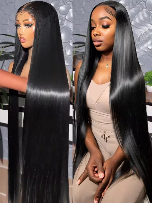 46 50 Inch HD Transparent Straight Frontal 200 Density Brazilian Human Hair