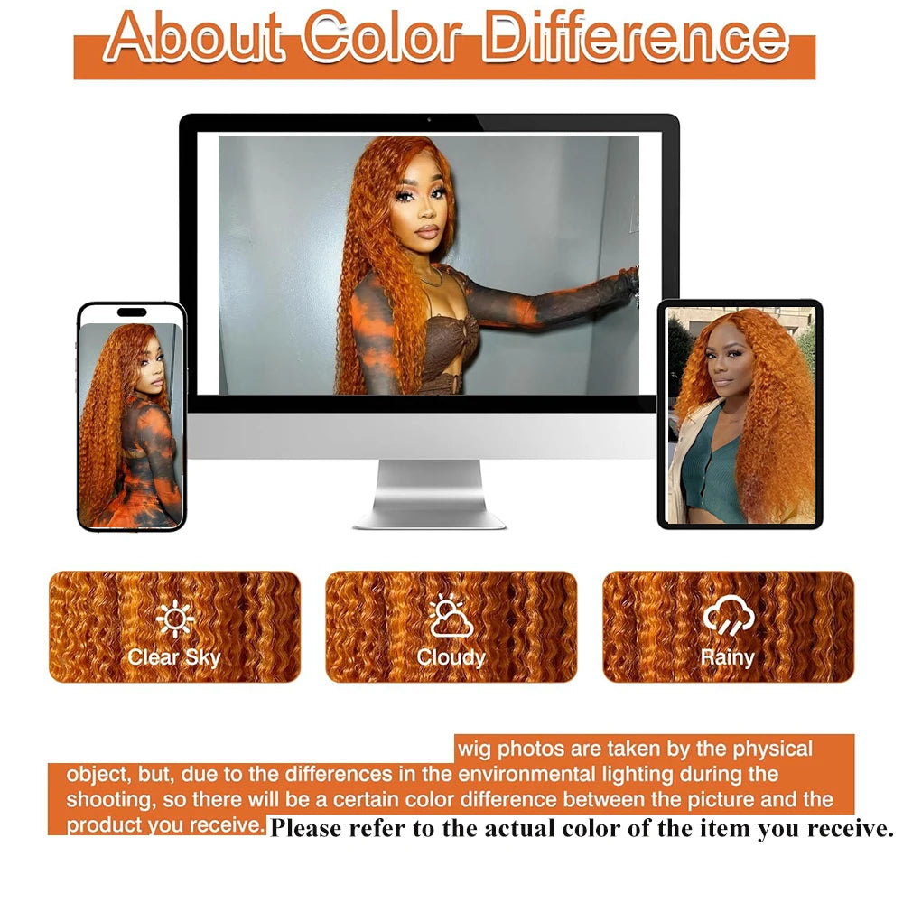 Ginger Orange Colored Water Wave