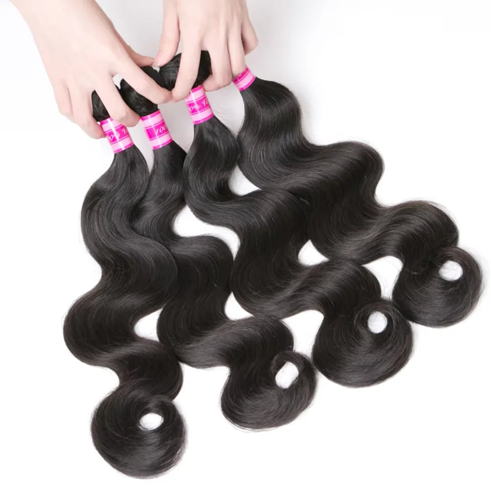 Body Wave Human Hair Bundles Jet Black