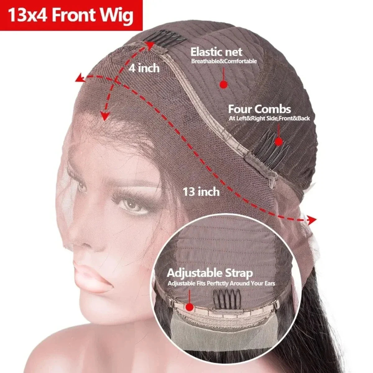 Navy Blue  Body Wave 13x4 Human Hair Frontal