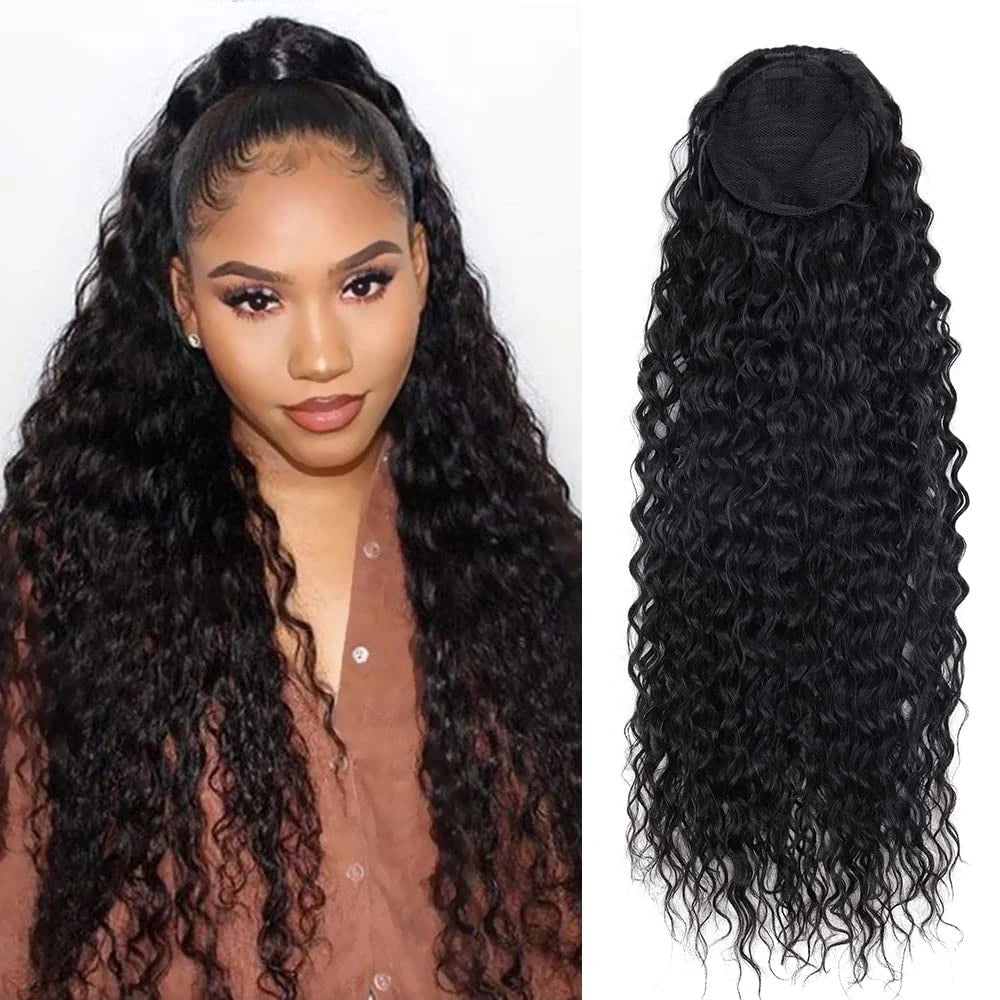 Deep Wave Drawstring Ponytail