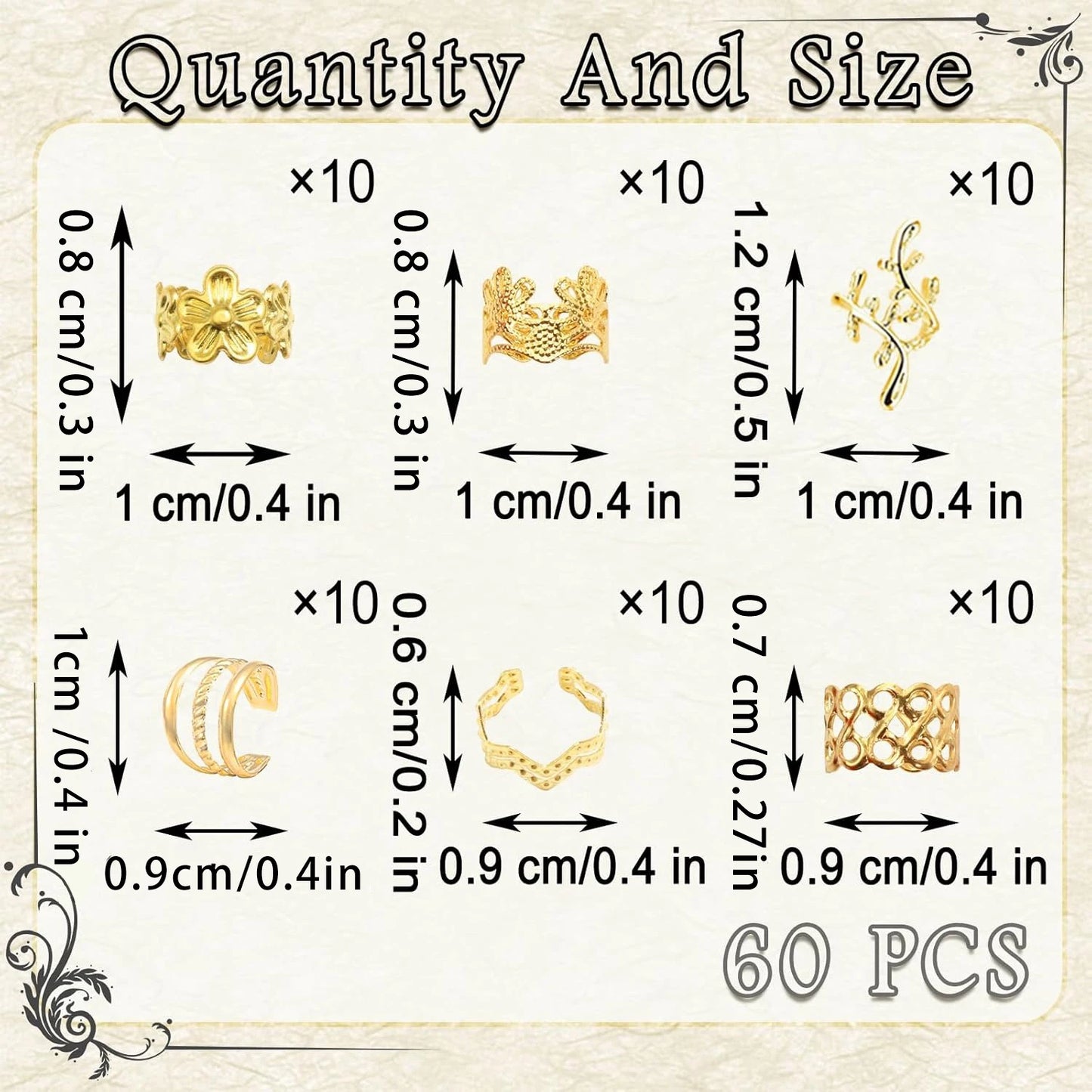 Jewelry for Braids Gold Clips