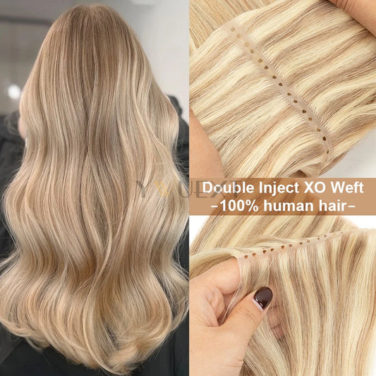 Double Inject Hole Weft Human hair Micro Loop Bundles