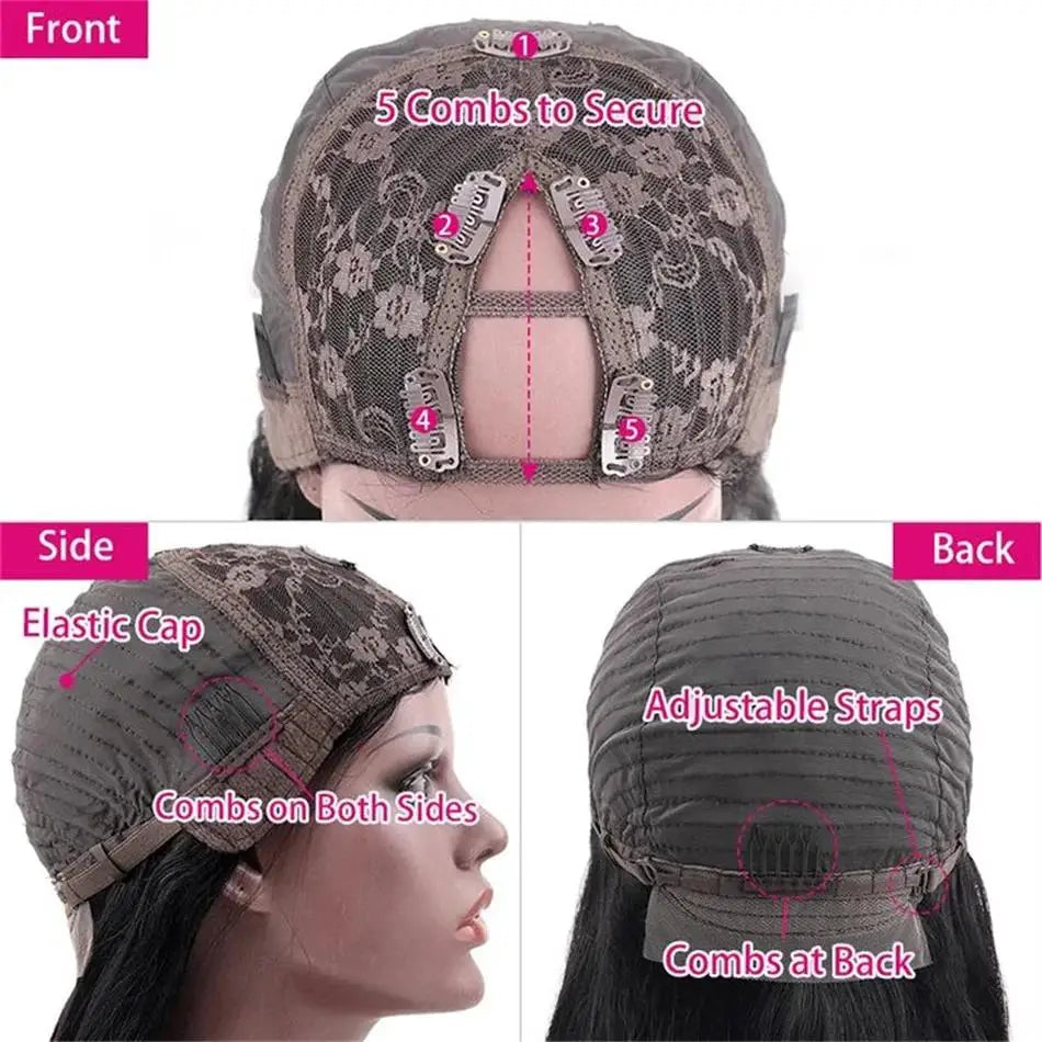 Bone Straight Short Bob V Part Wigs