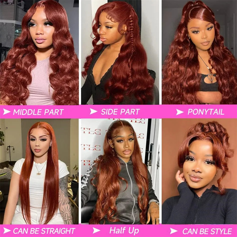 Reddish Brown HD 13x6 Lace Frontal Wigs