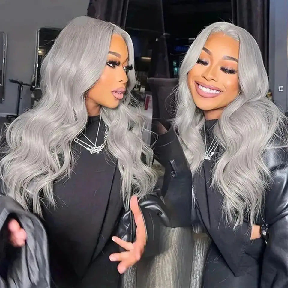 Grey 10-30Inch bundles Human Hair wavy